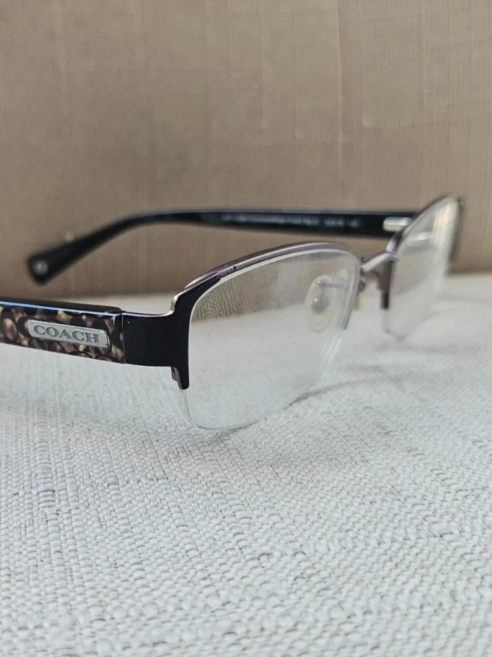 Coach Eyeglasses Frame EULALIA Satin Gunmetal/Beige Ocelot Sig C Eyewear Glasses